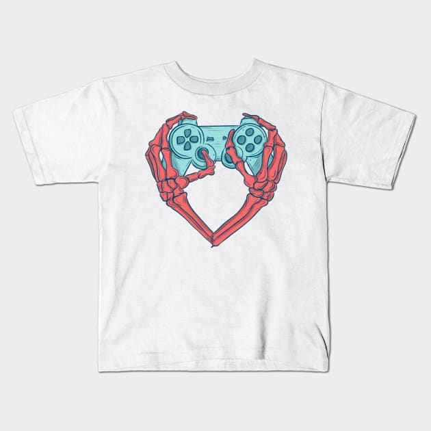 I heart video games Kids T-Shirt by Jess Adams